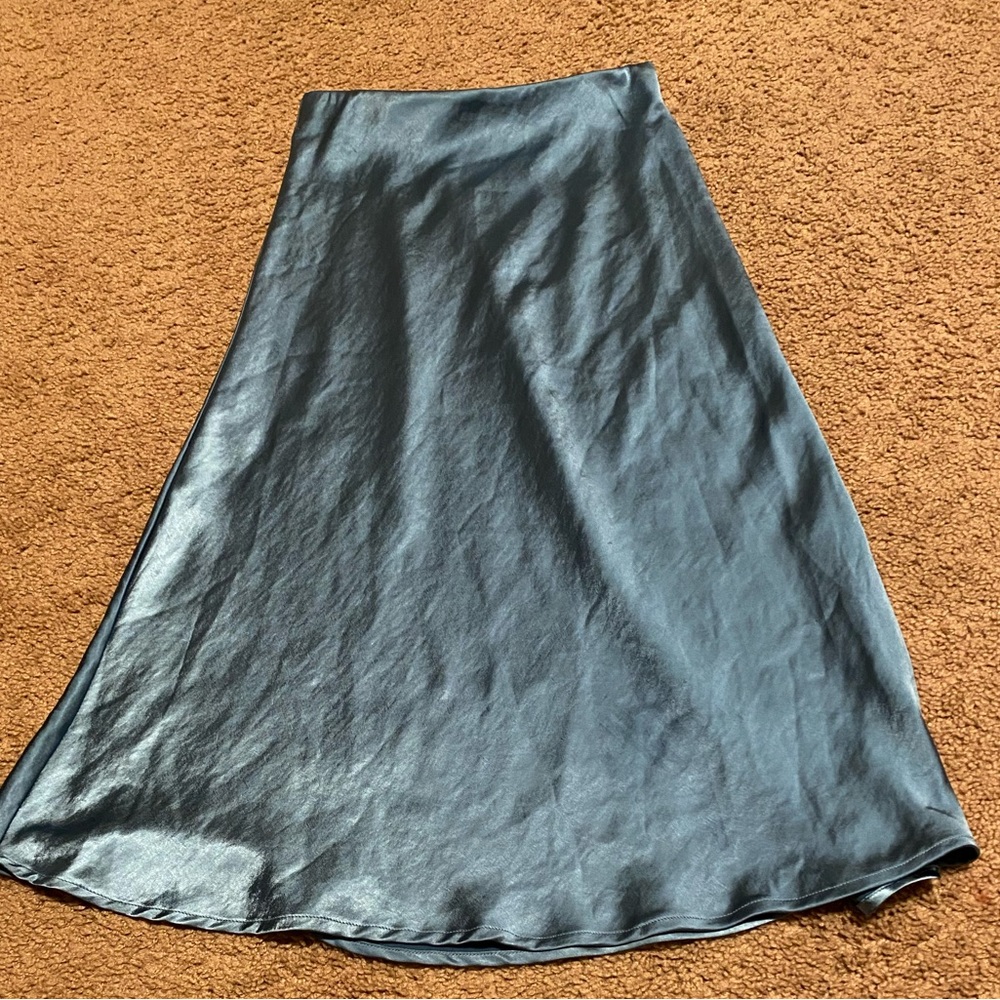 Satin midi skirt